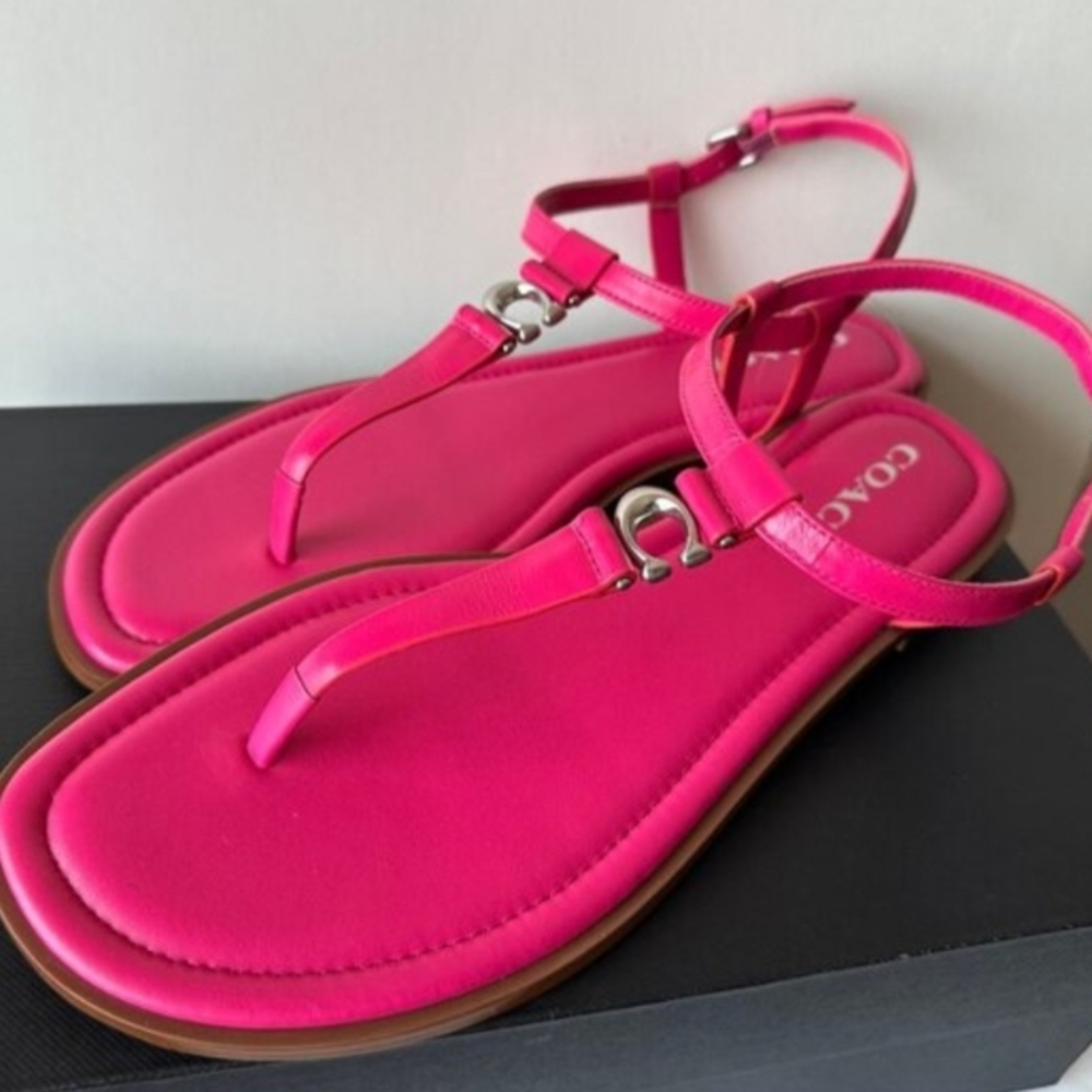 Coach Women's Bright Pink Sandals